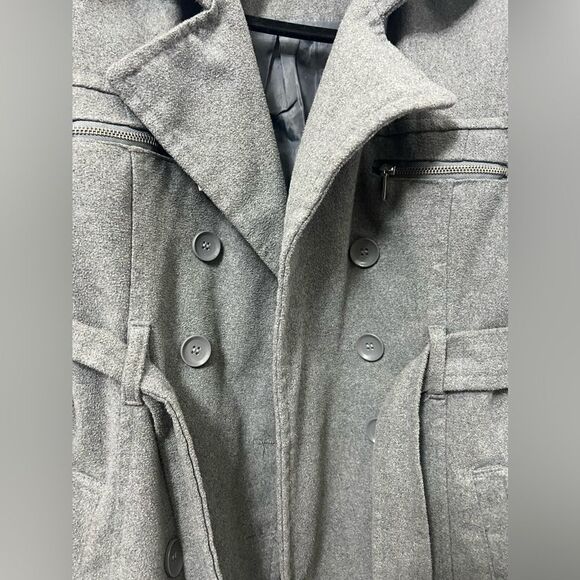 New look grey pea coat - Picture 4 of 11